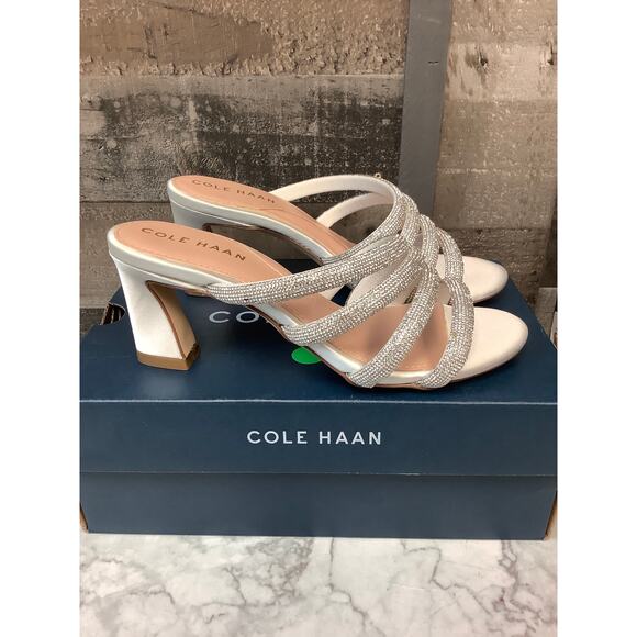Cole Haan Womens 5B All Over Crystal Adella Sandals 65 Sandals Block Heel LB7-17 - Picture 3 of 8